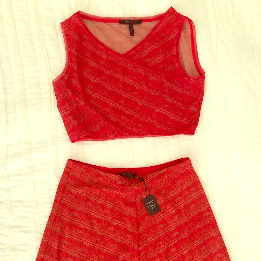 BCBG Red two piece dress - midriff